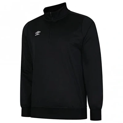 Image of Umbro Mens Club Essential Half Zip Sweatshirt (3XL) (Black)
