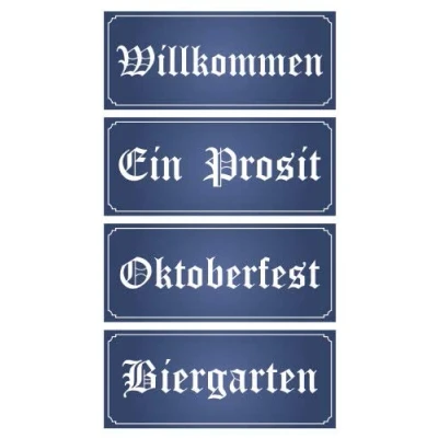 Image of PARTYRAMA.CO.UK Oktoberfest PVC Party Sign Decorations 60cm x 25cm Pack of 4