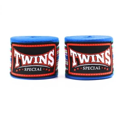 Image of Twins Special Muay Thai Boxing 5m Blue Premium Cotton Handwraps CH2
