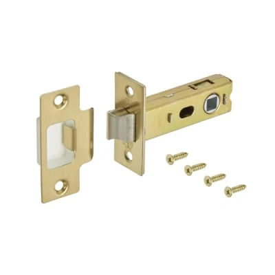 Image of Satin Brass Tubular Mortice Latch for Doors 76mm / 57mm Backset