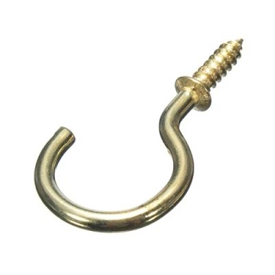 Image of Fort Fasteners Cup Hooks, Shouldered 19mm (3/4 Inch) Brassed Pack of 100