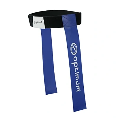 Image of Optimum TBFB Touch Rugby Tackle Tag Belt Flags Adjustable Velcro, Training Aid For Beginner Pack Of One Blue