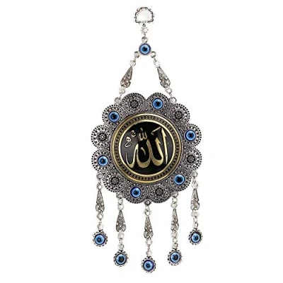 Image of Blue Evil Eye, Turkish Eye Hamsa Amulet Wall Hanging Ornament Blessing Good Luck for Home and Office Car Housewarming Gift (#3)