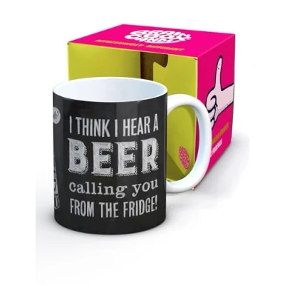 Image of Brainbox Candy Funny Coffee Mug Gift Boxed Novelty Christmas Or Birthday For Men and Women Who Have Everything &#039;Beer Calling&#039; Drinking Design Quality 10oz Stoneware