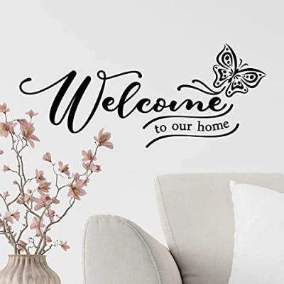 Image of Welcome Home Wall Stickers Quotes Art Kitchen Decor Living Room Decal Sticker Family Bedroom Sign Vinyl Quote Walls Door Decals Stencils Bathroom Lettering Transfers Wallpaper Decorations Transfer