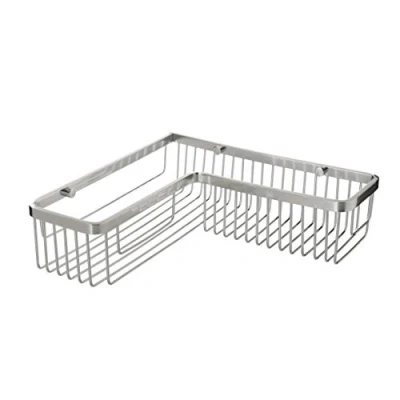 Image of TATAY Rectangle Corner Storage Basket, Aluminum, Silver, One Size
