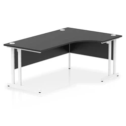 Image of Impulse 1800 RH Crescent Desk Black Top White Cantilever Leg