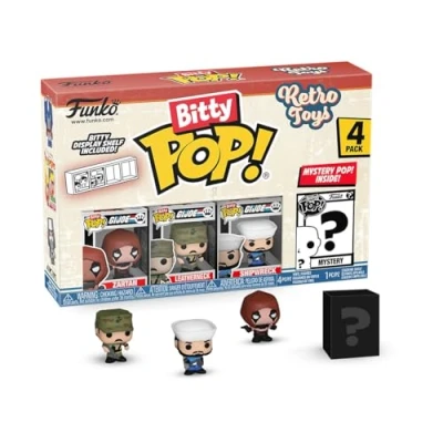 Image of Funko Bitty Pop! Retro Toys GI Joe 4PK ​and A Surprise Mystery Mini Figure 0.9 Inch (2.2 Cm) Transformers Classic Collectable Stackable Display Shelf Included Gift Idea Cake Topper