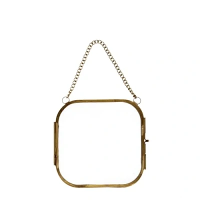 Image of Rounded Hanging Brass Photo Frame 10x10cm