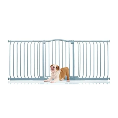 Image of Bettacare Curved Top Dog Gate, 179cm 188cm, Matt Grey, Pressure Fit Pet Gate for and Puppy, Barrier, Easy Installation