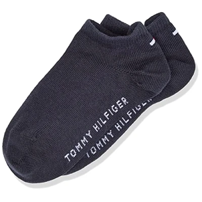 Image of Tommy Hilfiger Boys TH Children Sneaker 2 Pack Ankle Socks, Midnight Blue, X Large (Manufacturer Size:039)