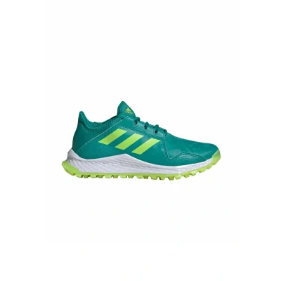 Image of adidas Performance Hockey Youngstar Golf shoes for kids, Size: 1, Pure teal lucid lemon core black