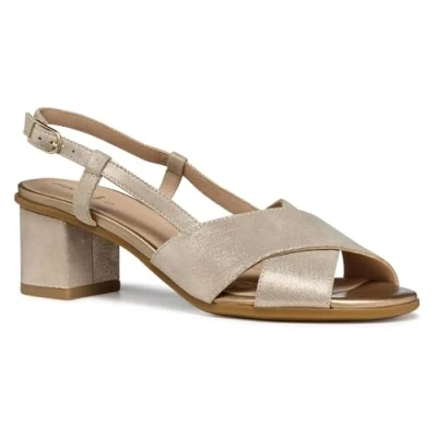 Image of Geox Women&#039;s D AURELY 50 A Heeled Sandal, Lt Gold, 5 UK
