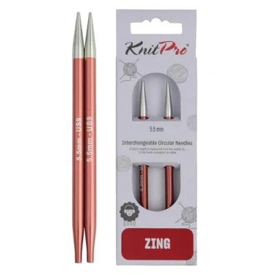 Image of KnitPro KP47526 Zing: Knitting Pins: Circular: Interchangeable: Special: 5.50mm, Aluminium, Multi Colour, 5.5mm