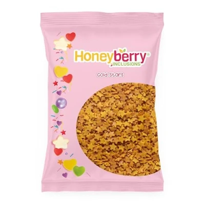 Image of Gold Stars Sprinkles 55g Sachet Natural Edible Decorating Perfect for Baking, Cupcake and Cake Decorations, Ice Cream, Desserts Icing Decoration Toppers