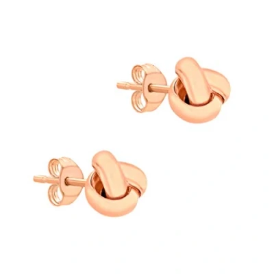Image of Carissima Gold Women&#039;s 9 ct Rose 7 mm Triple Knot Stud Earrings