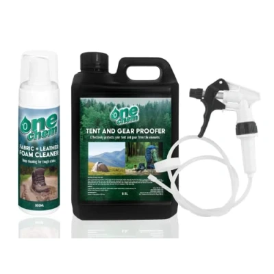 Image of One Chem Outdoor Protection Kit Tent and Gear Cleaning Waterproofing Includes 200ml Foam Cleaner 2.5L Waterproof Spray Long Hose Trigger