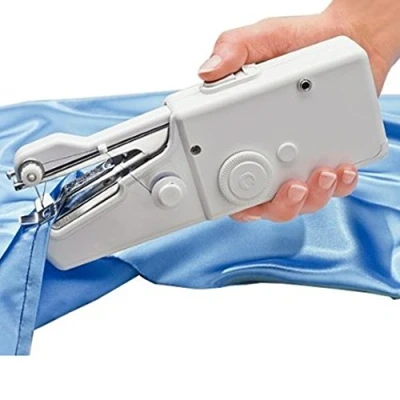 Image of RayLineDo® Mini Handheld Portable And Cordless Electric Stitch Home Travel Clothes Fabric Curtains Lightweight Craft Single Thread Sewing Machine Battery or Mains with Extra Bobbin &amp; Needle Threader