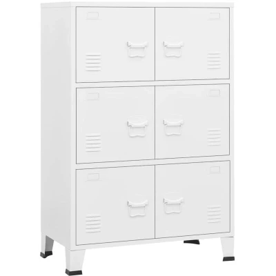 Image of vidaXL Industrial Storage Chest White 75x40x115 cm Metal
