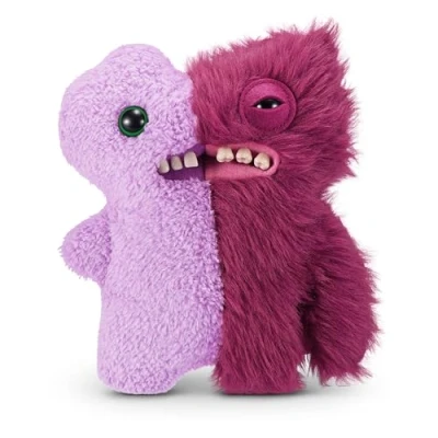 Image of Fuggler Misfit Monsters 9 inch Series 1 (Gaptooth Mcgoo &amp; Wide eyed Lilac and Red) by ZURU, Funny Ugly Monster Plush Toy