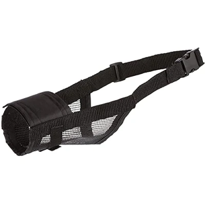 Image of TRIXIE 19265 Muzzle with Mesh Insert, Polyester, L XL, Black