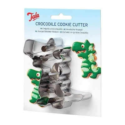 Image of Tala Crocodile Cookie Cutter, Detailed Biscuit Cutter for Baking, Perfect Fondant and Dough, Stainless Steel