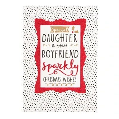 Image of Hallmark Christmas Card to Daughter &amp; Boyfriend &#039;Sparkly Wishes&#039; Medium