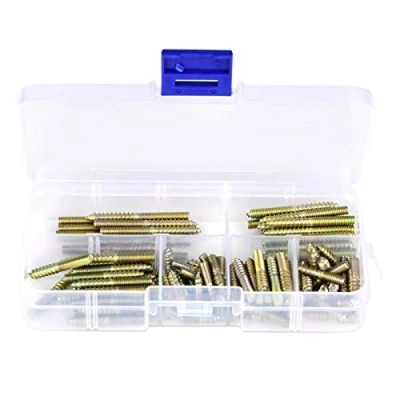 Image of Gonnely Double Ended Screw,110Pcs M4 Dowel Screws,Zinc Coated Hanger Bolts Galvanised Screws for Woodworking Furniture Connector (16/20/25/30/35/40mm)