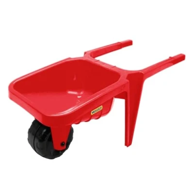 Image of Wader 74802 Gigant red Wheelbarrow, can Hold up to 100 kg, Approx. 77 x 34 32 cm, from 12 Months, Ideal for Garden, Sandpit, Beach or as a Gift Creative Play, 77cm