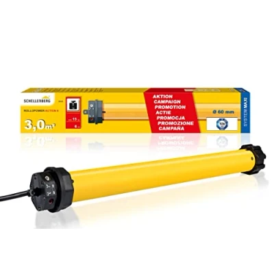 Image of Schellenberg 20222 Action Maxi Motor up to 3 m² Easy Electric Operation, Mechanical End Position Adjustment, Suitable, Roller Shutter Drive, Steel Tube Shaft 60 mm