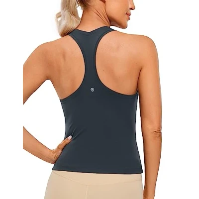 Image of CRZ Yoga Butterluxe Racerback Gym Vest Top for Women Sleeveless Sport Tank Tops Summer Fitness Shirts Comfort Camisole True Navy 8