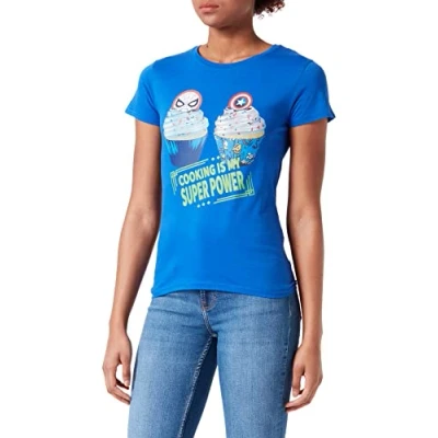 Image of Marvel Women&#039;s Womarcots036 T Shirt, Cobalt, L