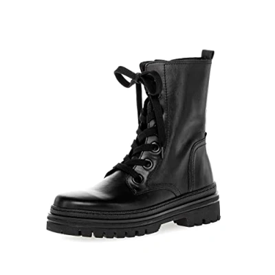 Image of Gabor Women Ankle Boots, Ladies Combat Boots,Removable Insole,Warm,Lined,Boots,Half Boots,Booties,lace up Boots,Black (Schwarz) / 57,37 EU 4 UK