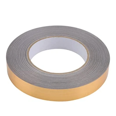 Image of FTVOGUE PVC Decorative Tape, Floor Crevice Line Sticker Self Adhesive Sealing Tape for Ground Corner Tile (0.79in, Gold)