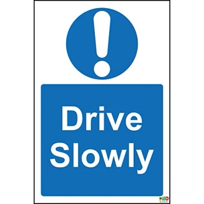 Image of Drive Slowly Sign Self Adhesive Vinyl 300mm x 200mm
