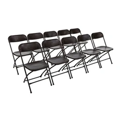Image of Bolero Polypropylene Folding Chairs Black (10 Pack)