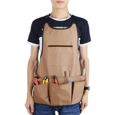 Image of Oxford Cloth Garden Apron with 14 Pockets, Waterproof Thickening Tools Belt Multifunction Wear Resistant for Women Men, Multipurpose Aprons Gardening, Cooking, Cleaning and Woodworking