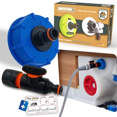 Image of MaJoCompTec® Watertwin Water Tank Filling Adapter Motorhome Caravan Connection Accessories with Quick Coupling (Base + Control Set, for Fuel Cap IG60 Coarse Thread)