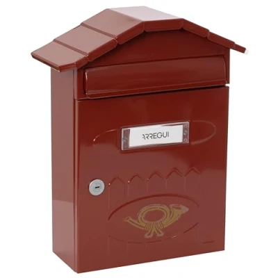 Image of Arregui Villa Outdoor Letterbox (Steel, 360 x 298 120 mm), red, E5002