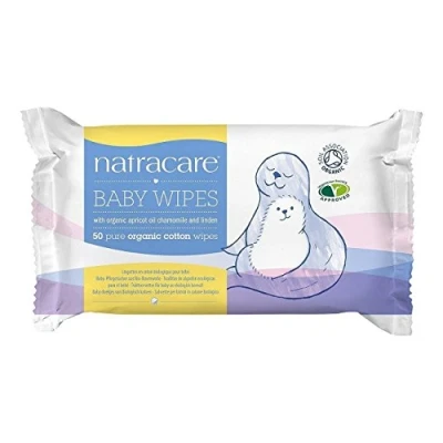 Image of Natracare Organic Cotton Baby Wipes 50