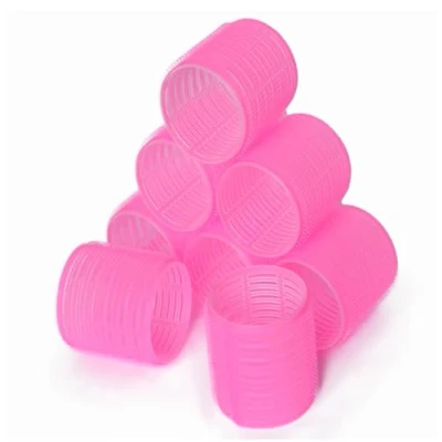 Image of 8x MIDHILL PINK Large Self Grip Hair Rollers Set 55mm Holding Salon Hairdressing Curlers DIY Curling Tool Tools for Women Men