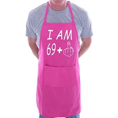 Image of Print4U I am 70 Birthday Novelty Baking Cooking BBQ Apron 70th Ladies Mens Pink