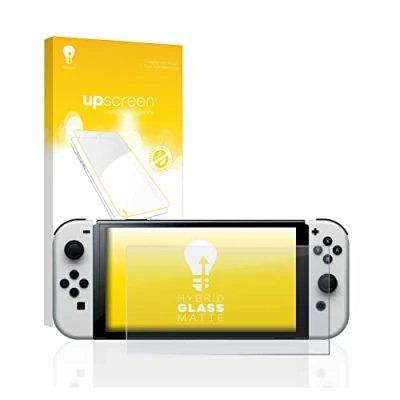 Image of upscreen Matte Screen Protector Glass Film compatible with Nintendo Switch OLED Modell Anti Glare, Fingerprint, 9H Protection