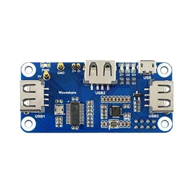 Image of Waveshare PoE Ethernet/USB HUB HAT for Raspberry Pi Zero/Zero W/4B/3B/3B+, 3X USB 2.0 Ports 802.3af Compliant…