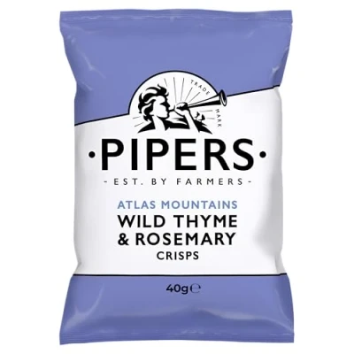 Image of Pipers Crisps Atlas Mountains Wild Thyme &amp; Rosemary Taster Pack 8x40g