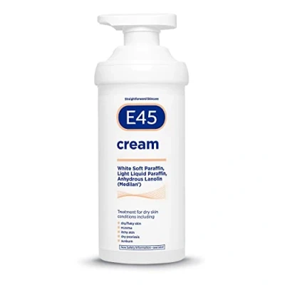 Image of E45 Cream 500 g for Dry, Irritated Skin Moisturiser to Soothe Dry &amp; Sensitive Dermatologically Tested Eczema Dermatitis Non Greasy Body Face Hand Clinically Proven