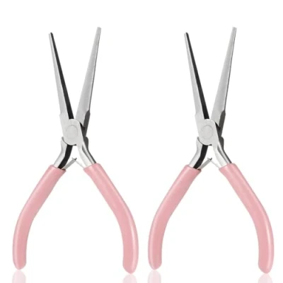 Image of Xuzxinze 2 Pack Needle Nose Pliers, 6 Inch Long Pliers Flat Jewelry Small Tools Wire Bending