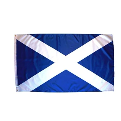 Image of SHATCHI Scotland Large 5ft x 3ft St Andrew&#039;s Saltire Scottish National Flag Decorations for Rugby Sports, Polyester