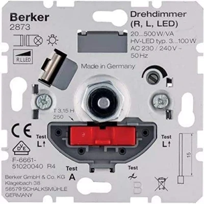 Image of BERKER 2873 Dimmer Turn/Push Button 20 500 W LED