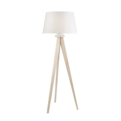 Image of Aida Floor Lamp With Fabric Shade Old White, 1x E27